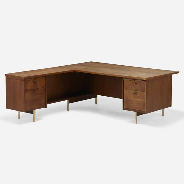 Modern Desk c 1950 walnut  39e819