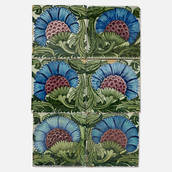 William De Morgan. BBB tiles, set