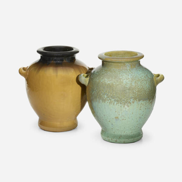 Fulper Pottery. Vases, set of two. 1917-34,