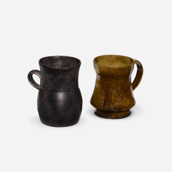 George E. Ohr. Mugs, set of two. 1898-1910,
