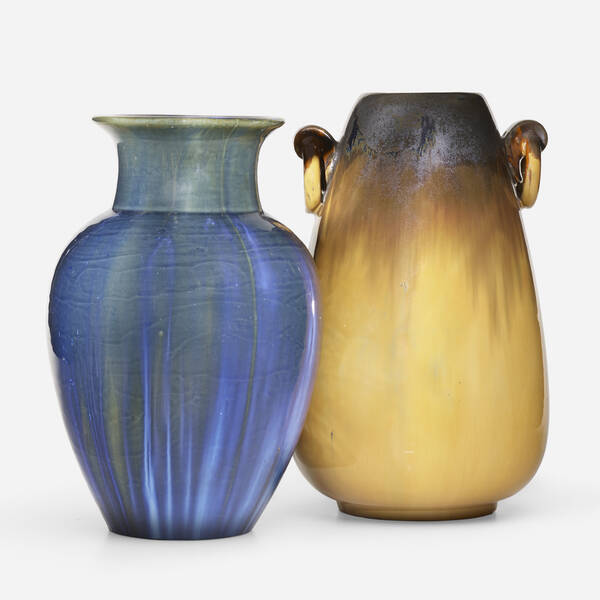 Fulper Pottery. Vases, set of two. 1917-34,