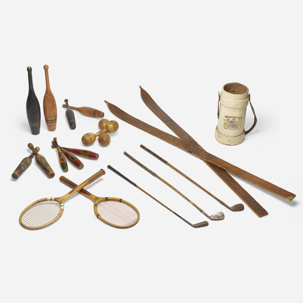 . Collection of sporting objects.