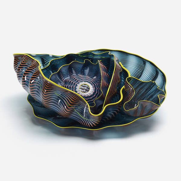 Dale Chihuly. Salmon Blue Seaform Set