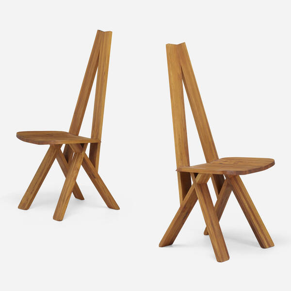 Pierre Chapo. Chairs model S45A, pair.