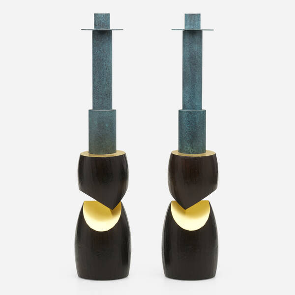 Wendell Castle. Candlesticks, pair.