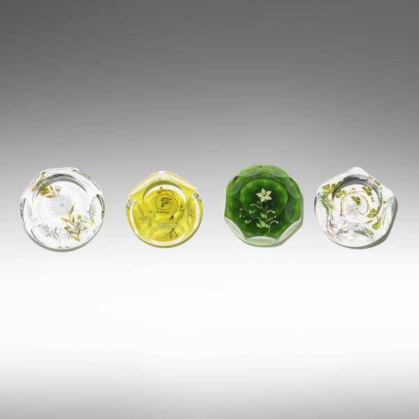 Paul Stankard. Paperweights, set of