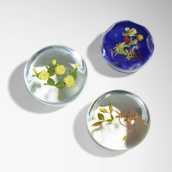 Paul Stankard. Paperweights, set of