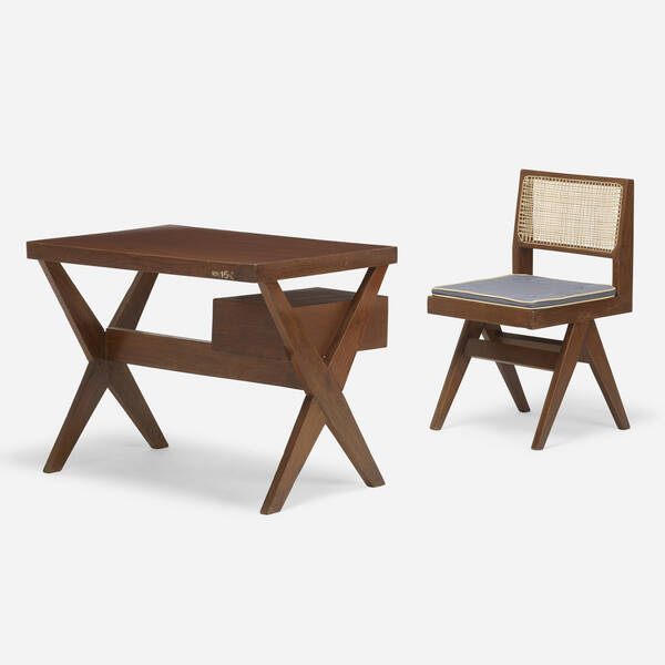 Pierre Jeanneret. Desk and chair