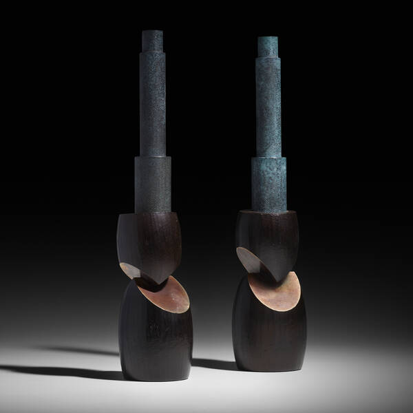 Wendell Castle. Candlesticks, pair.