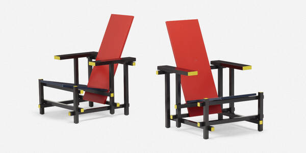Gerrit Rietveld. Red Blue chairs,