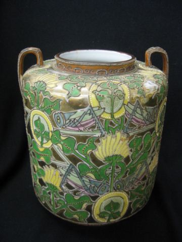 Nippon Moriage Porcelain Vase elaborate 39f507