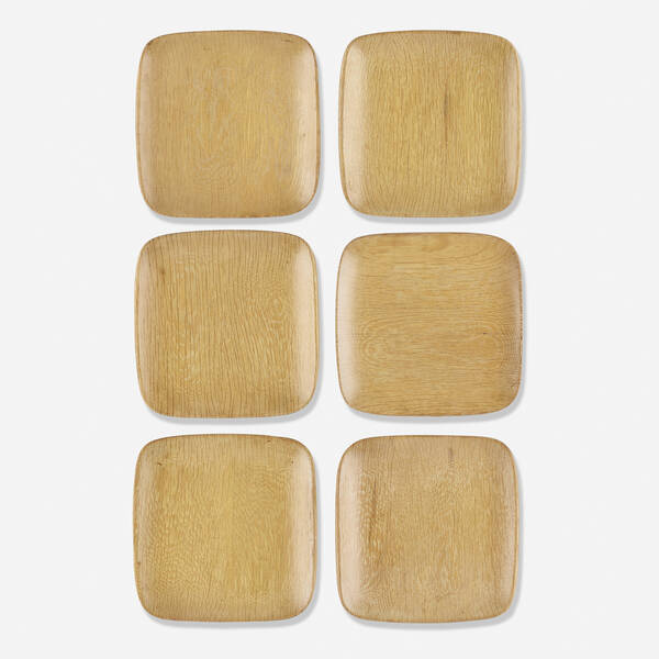 Mary Wright. Frosted Oak plates, set