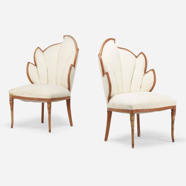 Italian. Art Deco chairs, pair. c. 1930,