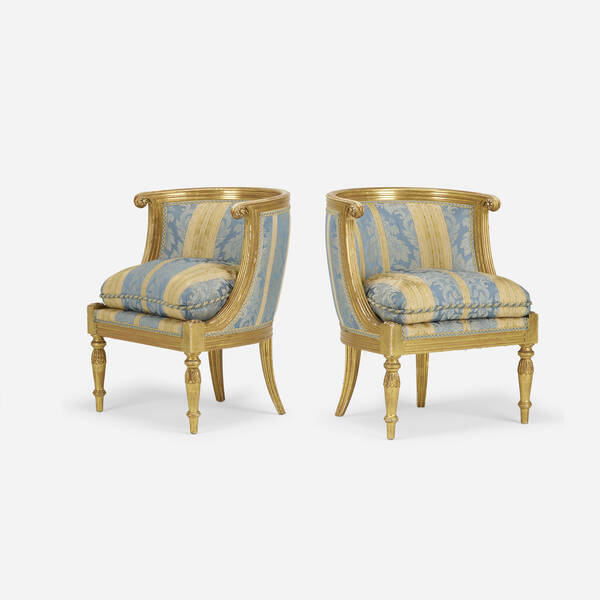 19th Century. Chairs, pair. carved,