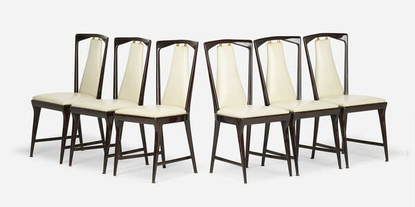 Italian. Dining chairs, set of six.