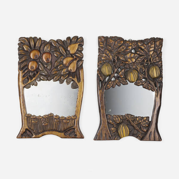 Folk Art Mirrors pair carved 39f616