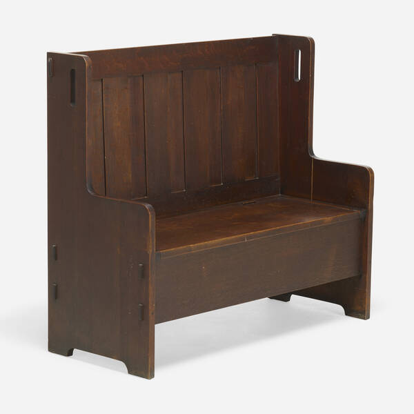 Gustav Stickley. Hall bench, model