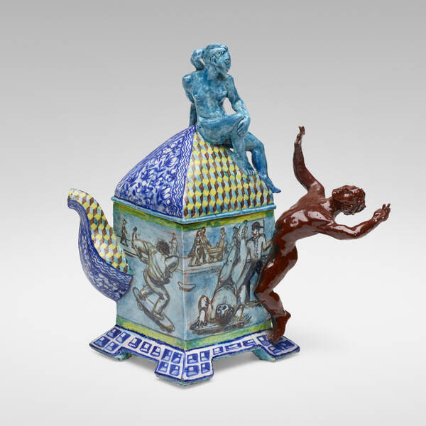 Ann Agee. Teapot. 1989, glazed