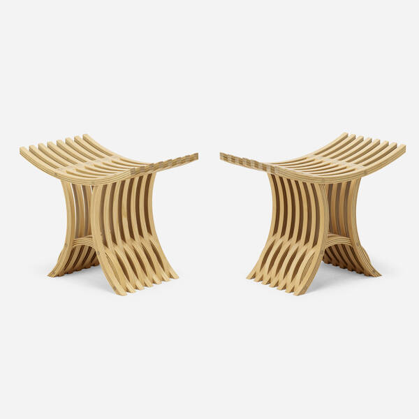 Craft. Benches, pair. c. 2000, laminated