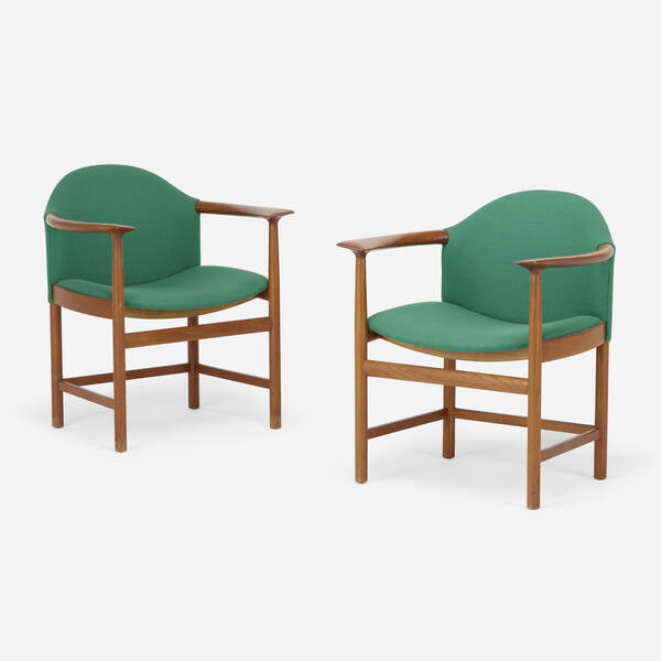 Scandinavian. Armchairs, pair.