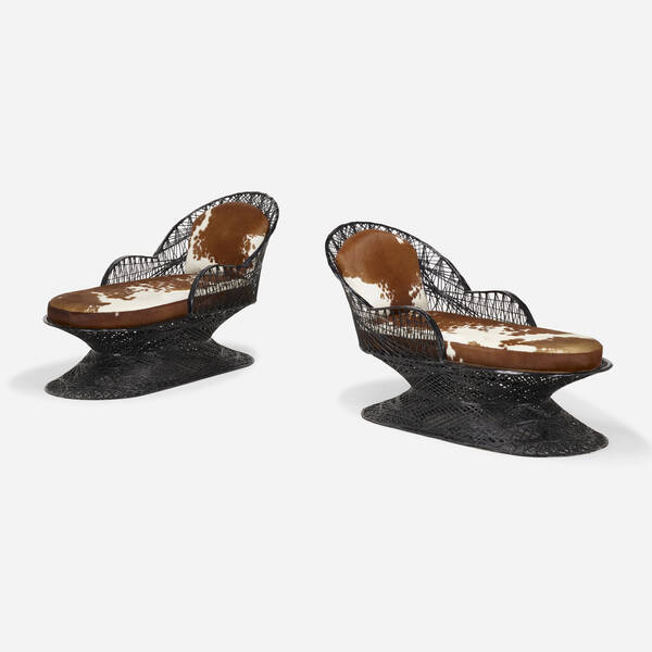 Russell Woodard. Chaise longues, pair.