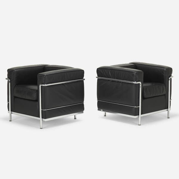 Pierre Jeanneret. LC2 chairs, pair.