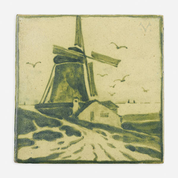 Charles Volkmar Tile with windmill  39faa0