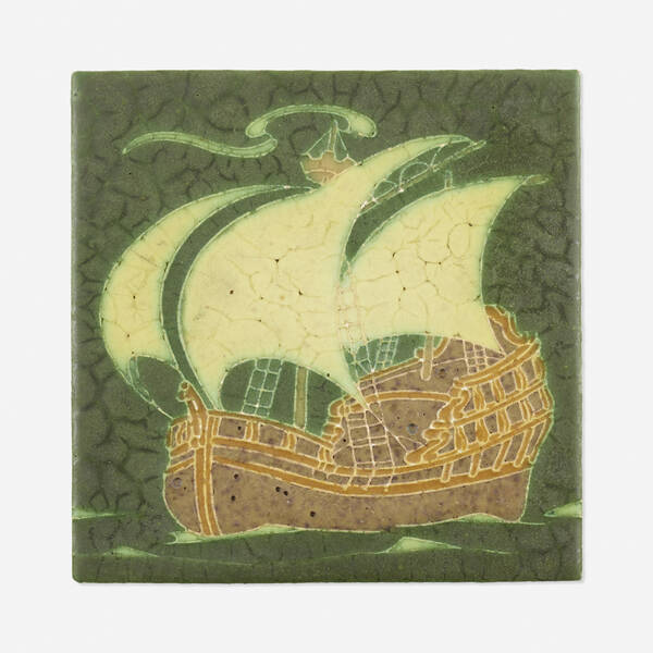 Grueby Faience Company. Tile with