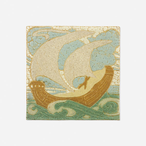 Grueby Faience Company. Tile with