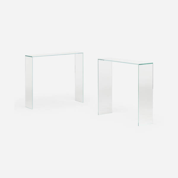 Modern. Console tables, pair. c. 1975,