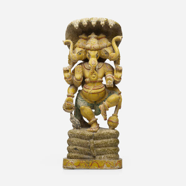 Antique. Ganesh. carved and painted