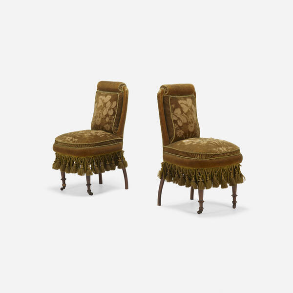 French Antique chairs pair velvet 39d948