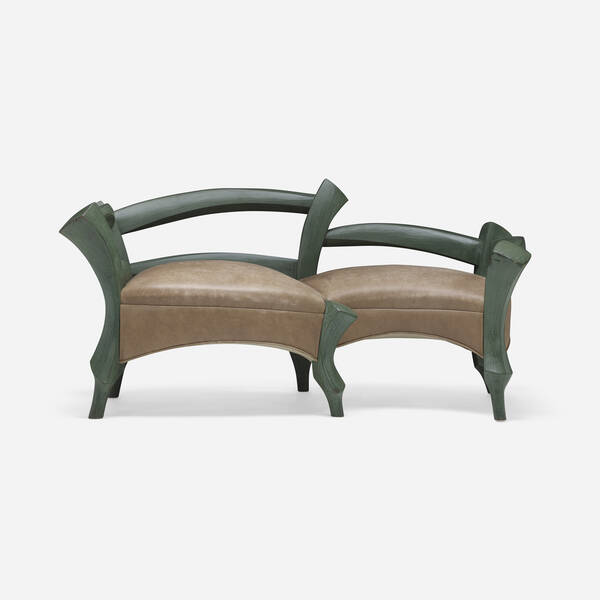 Craft. Settee. c. 1980, carved