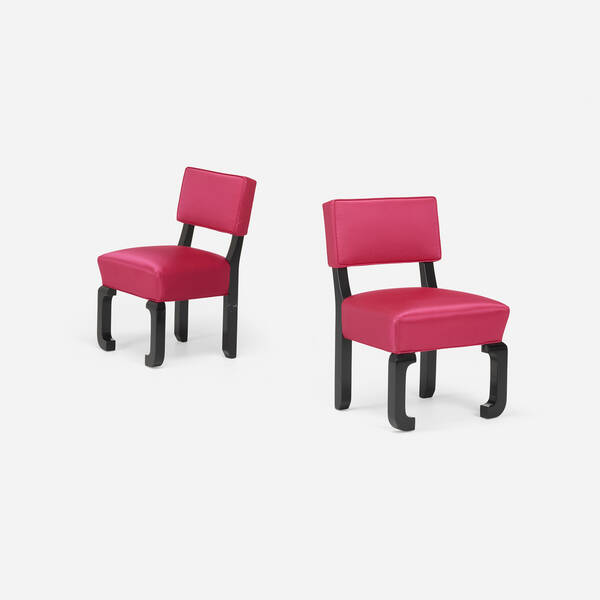 James Mont. Chairs, pair. c. 1965, lacquered