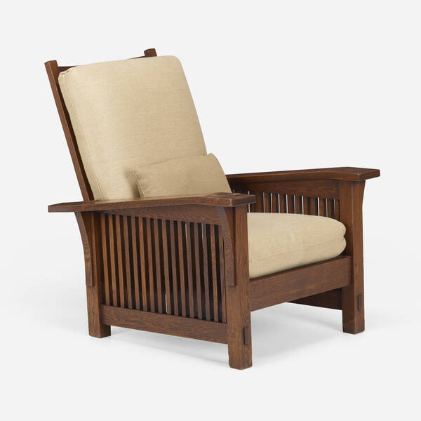 Gustav Stickley. Spindle Morris chair,