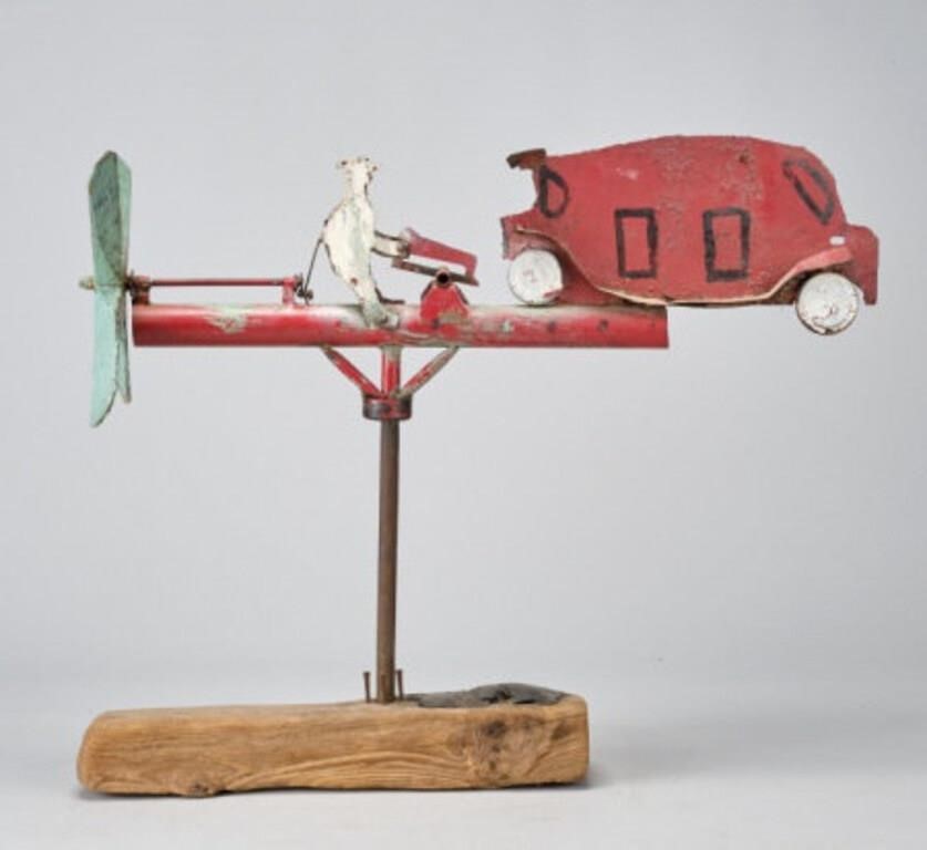 RED TRUCK WHIRLIGIGA folky sheet iron