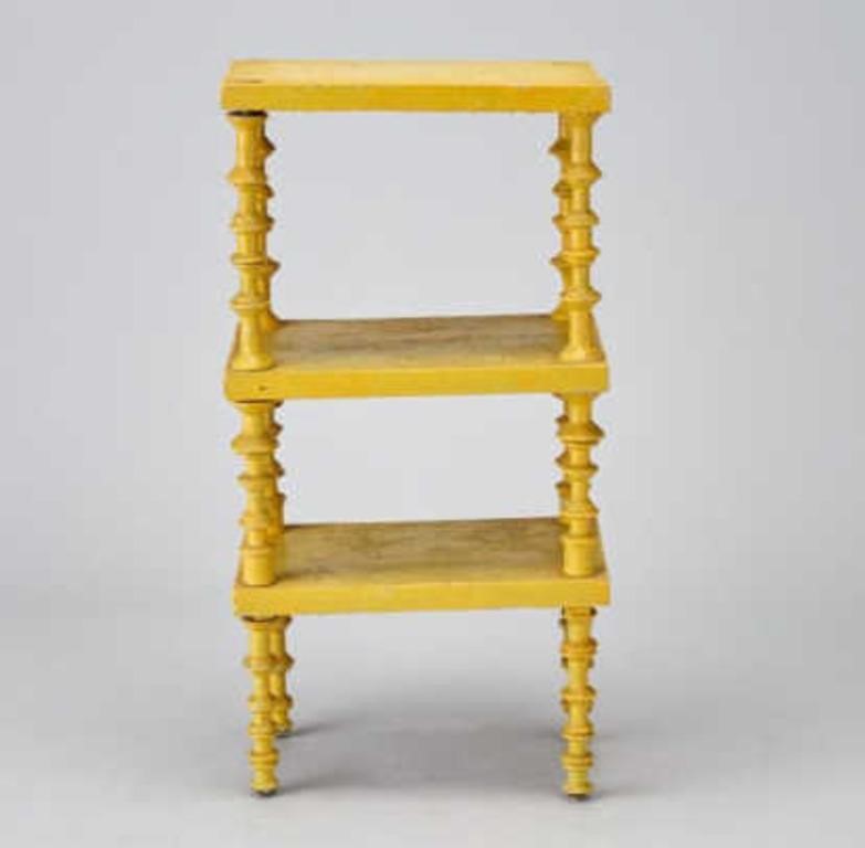 THREE-TIERED SPOOL STANDA painted yellow