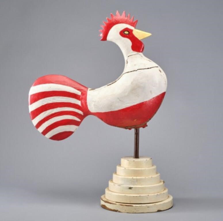 ROOSTER WEATHERVANEA folky, carved,