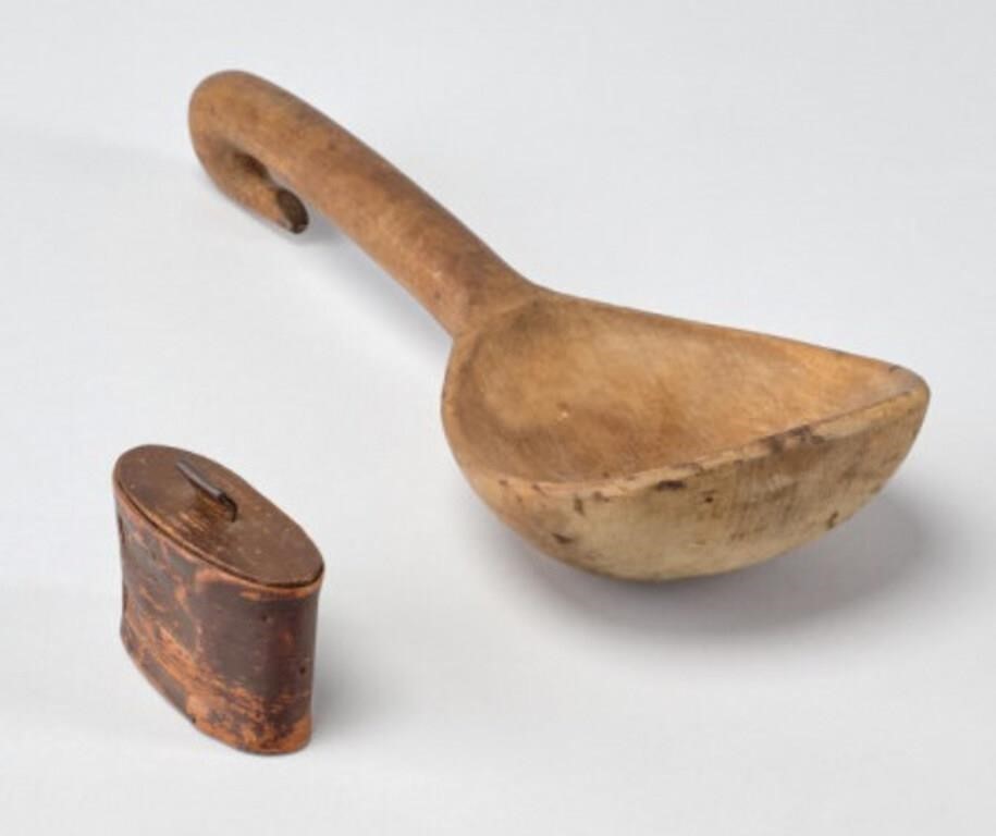 CARVED LADLE & MI'QMAQ CONTAINERA