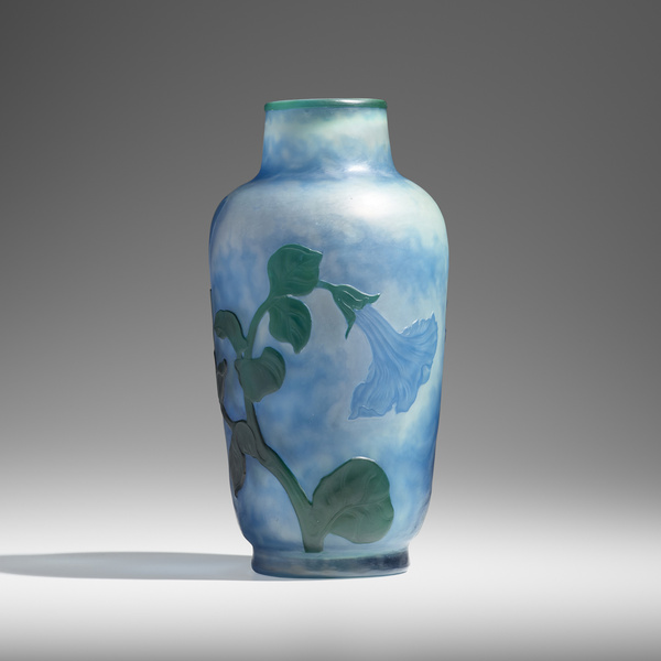 Daum. Fine vase with morning glories.