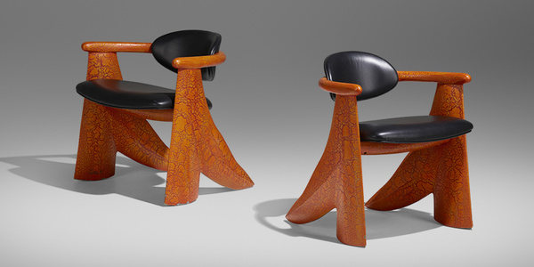 Wendell Castle. Chairs, pair. 1997,