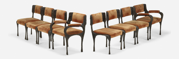 Paul Evans. Sculpted Bronze chairs,