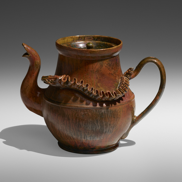 George E. Ohr. Fine and Large teapot