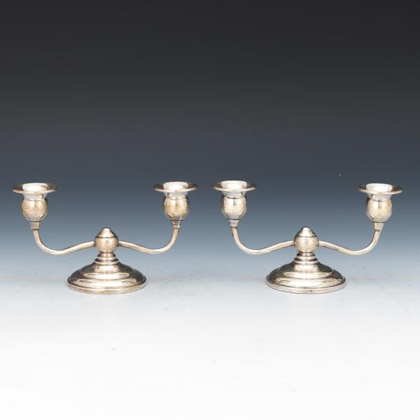 A PAIR OF STERLING SILVER CANDLE