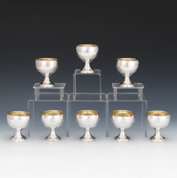 EIGHT HUNT STERLING SILVER SHERBETS