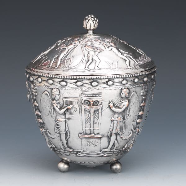 E.F. CALDWELL SILVER PLATED ICE BUCKET