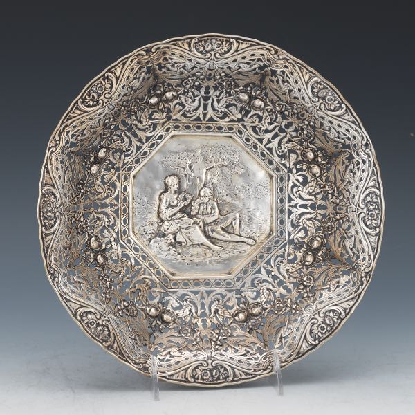 DUTCH SILVER RETICULATED BOWL WITH 3a0c1f