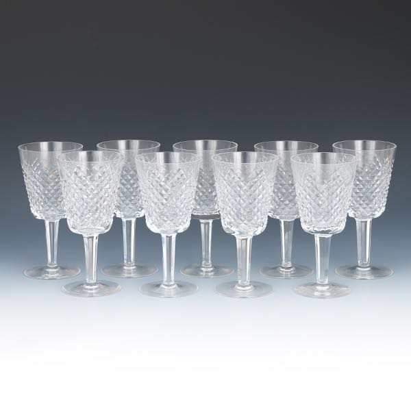NINE WATERFORD WATER GOBLETS, "ALANA"