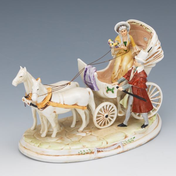 PORCELAIN HORSE AND CARRIAGE 6 3a0c4d