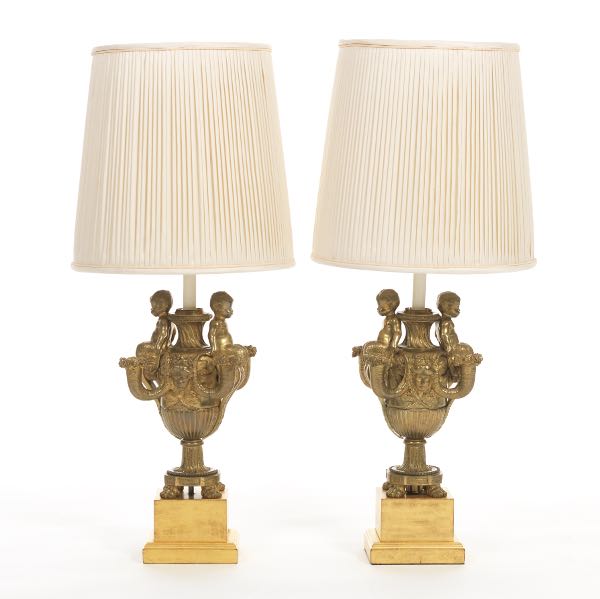 TWO NEOCLASSICAL LAMPS 35"H Two